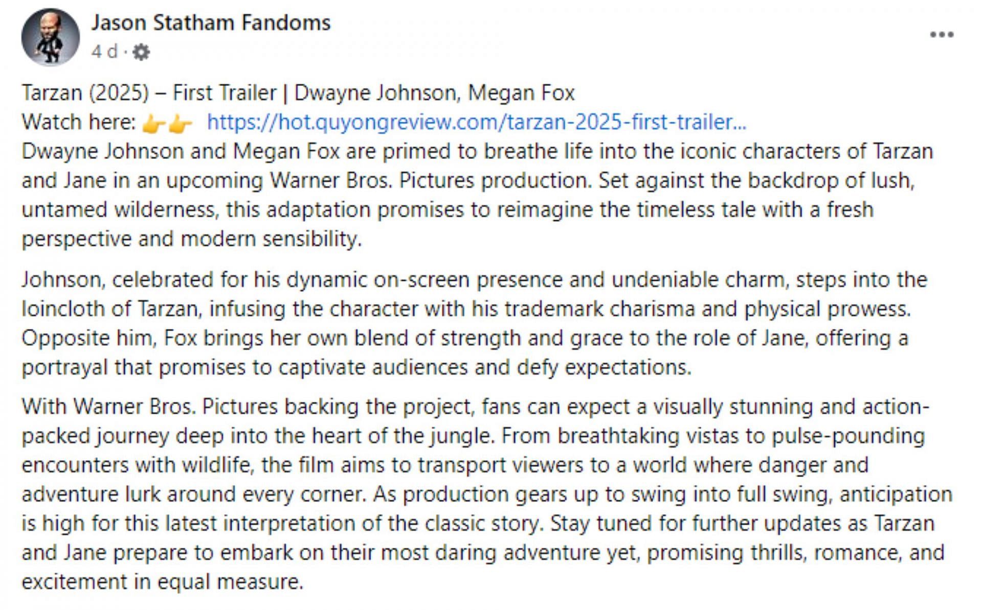 Facebook user claims another rendition of the film is being released online (Image via Facebook)
